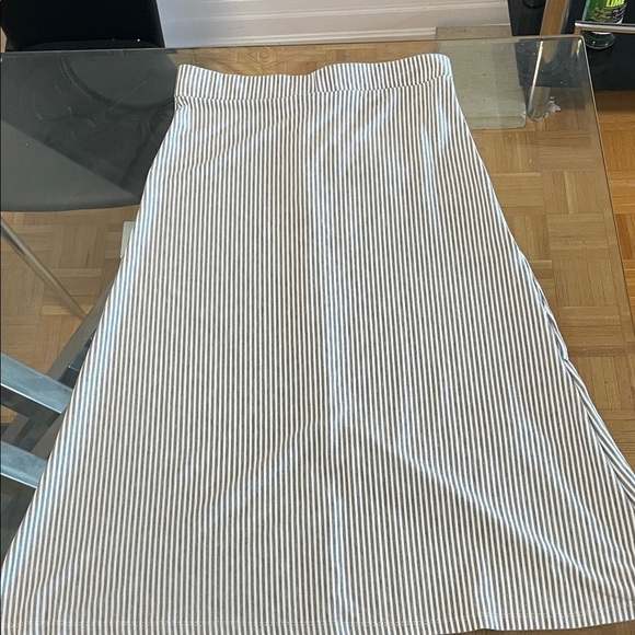 Striped Button-Down A-Line Skirt - Picture 3 of 6